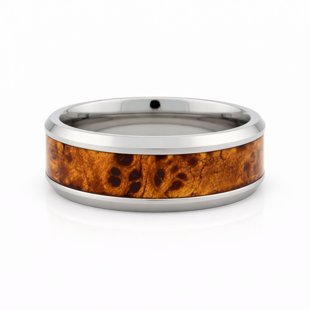 Heavy Stone® Burl Wood Tungsten Men's Band