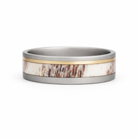 Heavy Stone® Gold Pinstripe Antler Men's Band