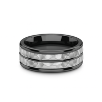 Benchmark® Striped Hammer Finish Men's Band