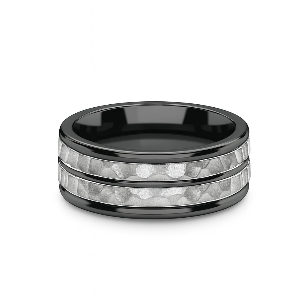 Benchmark® Striped Hammer Finish Men's Band