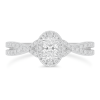 Two Hearts® Joined Path Oval Diamond Engagement Ring