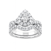 Two Hearts® Pear Light Halo Diamond Engagement Ring