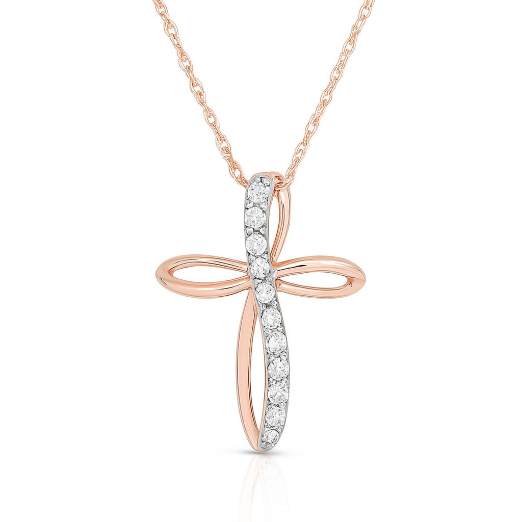 Radiant Path Cross Pendant