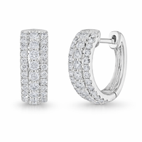 TripleLine Diamond Hoops