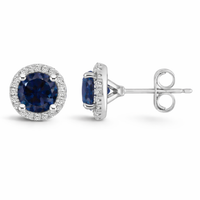 September Midnight Sapphire Earrings