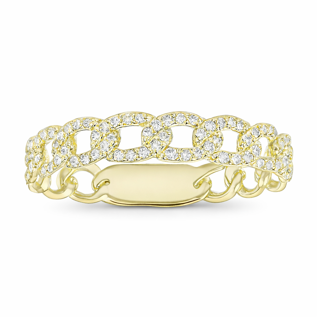 Shy Creation® Curb Link Diamond Band