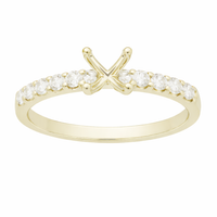 Two Hearts® Close Embrace Round Diamond Semi Mounting Engagement Ring