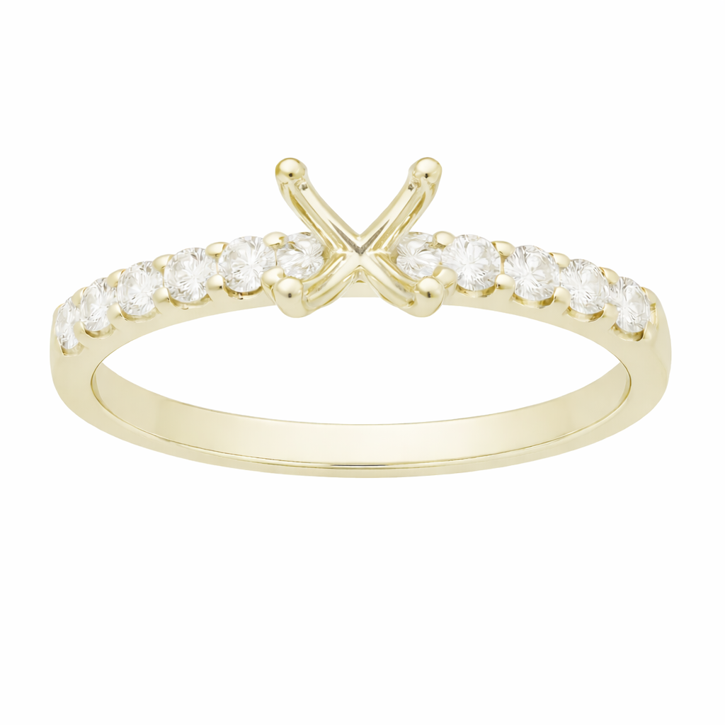 Two Hearts® Close Embrace Round Diamond Semi Mounting Engagement Ring