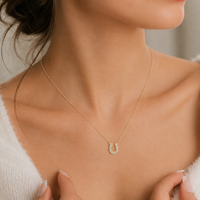 Lucky Arc Diamond Horseshoe Pendant