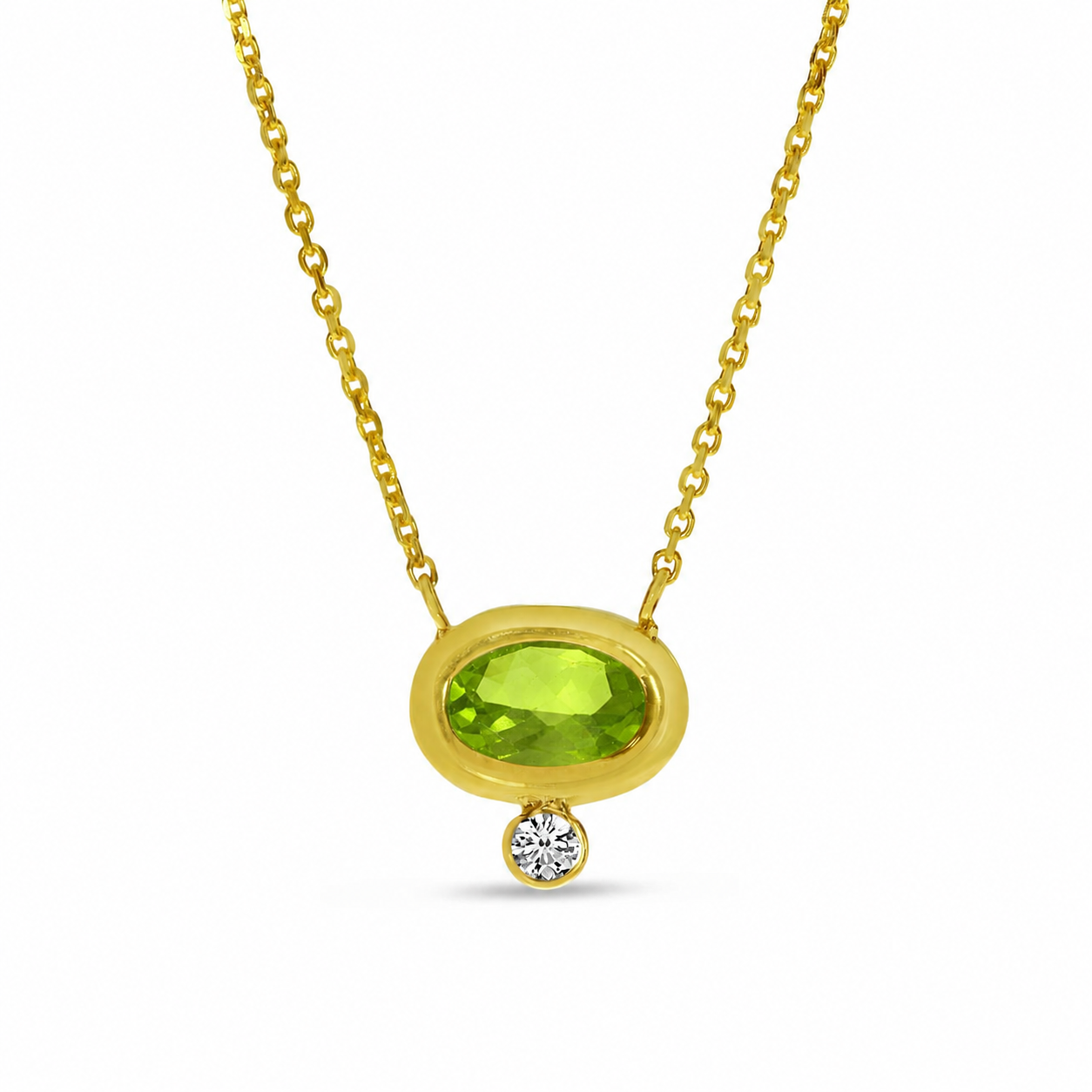 Peridot Glow Bezel Pendant