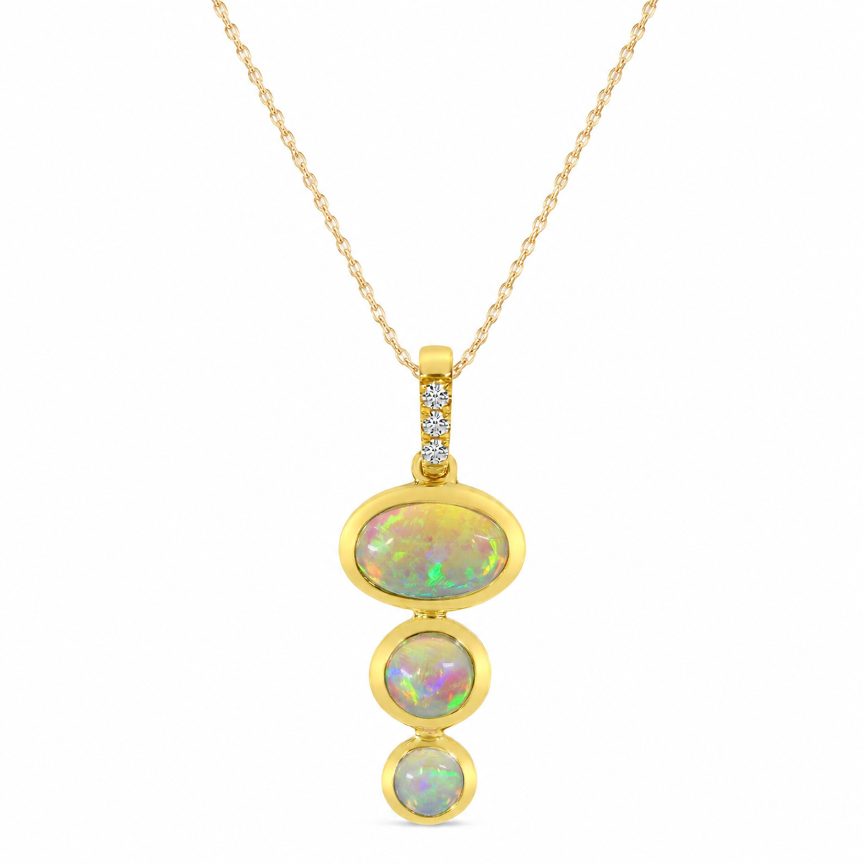 Opal Cascade Diamond Pendant