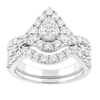 Two Hearts® Pear Light Halo Diamond Engagement Ring