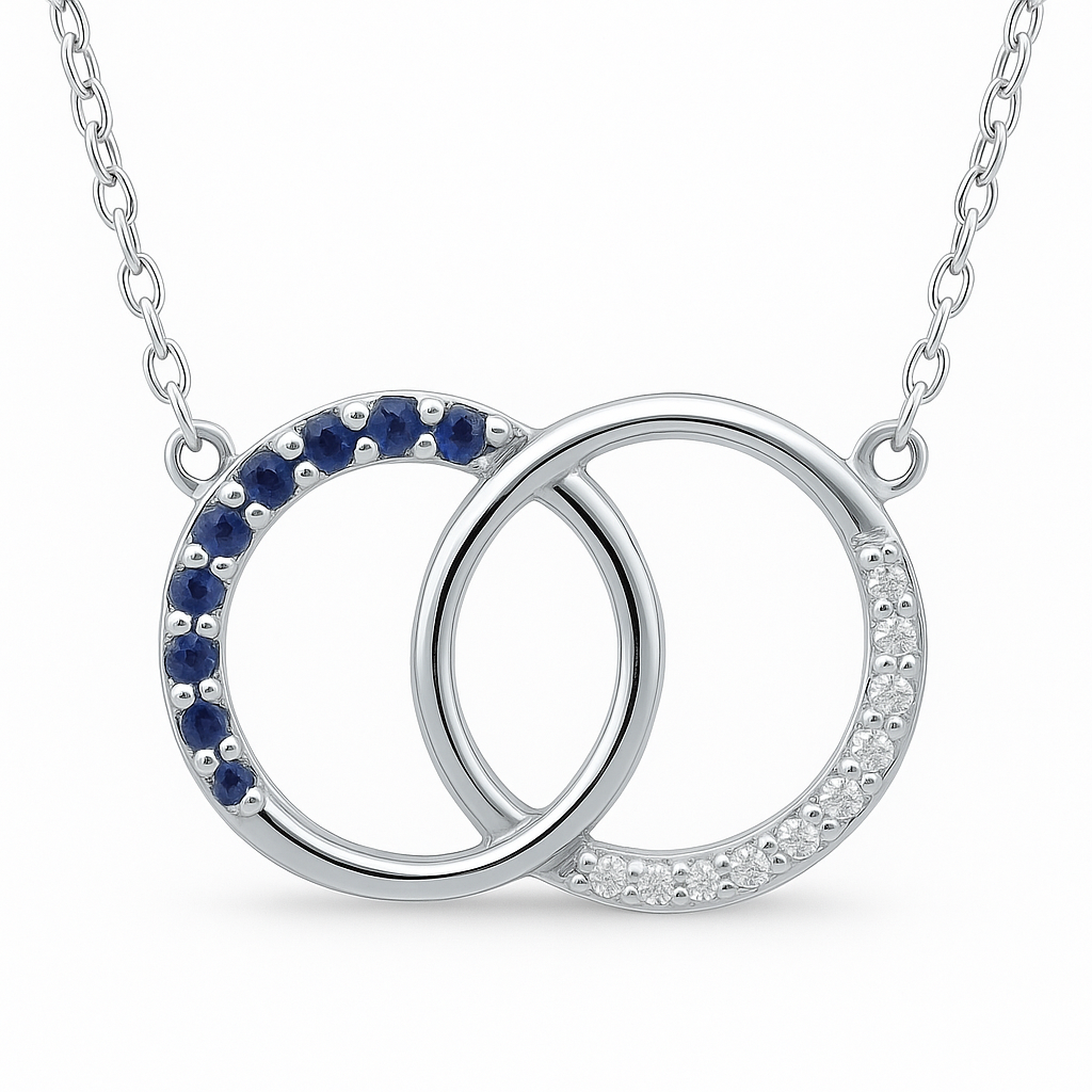 Sapphire Eclipse Pendant Necklace