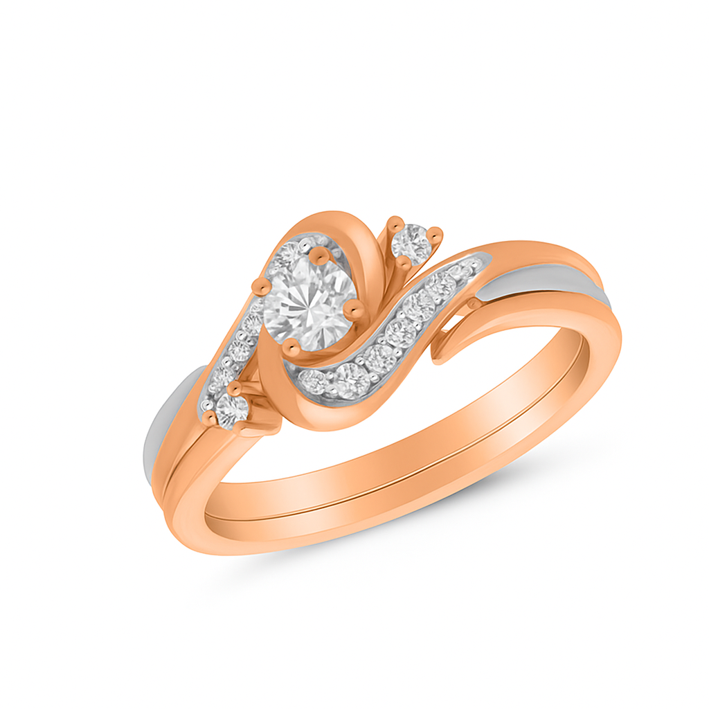 Two Hearts® Rosé Round Harmony Bridal Set