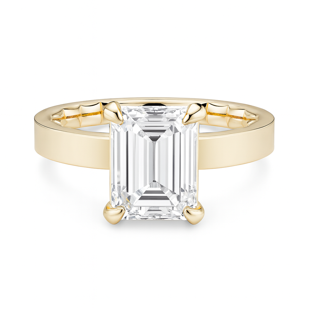 My Caroline Emerald Cut GoldenLine Solitaire Mounting