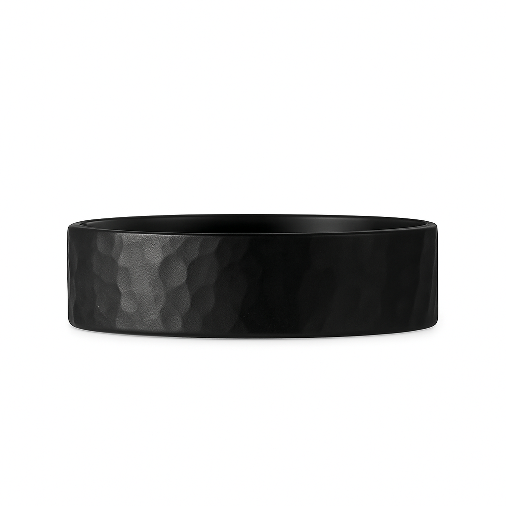 Heavy Stone® Hammered Zirconium Men's Band