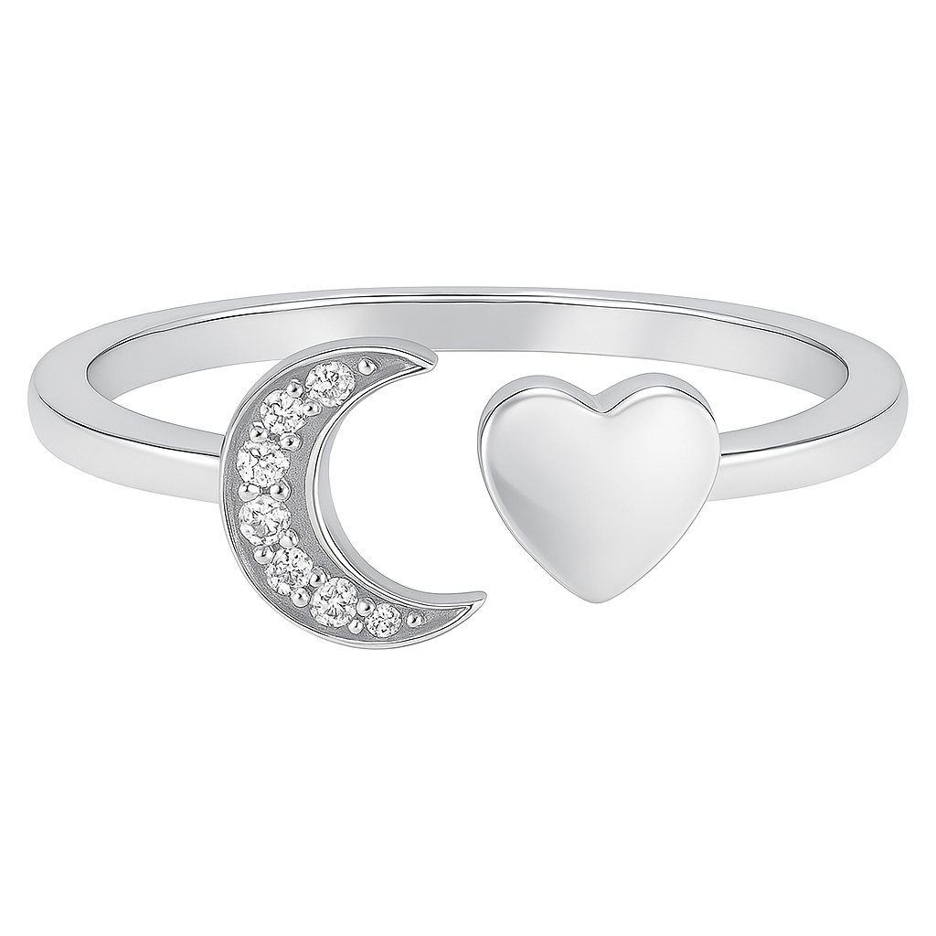 Moonlit Heart Ring