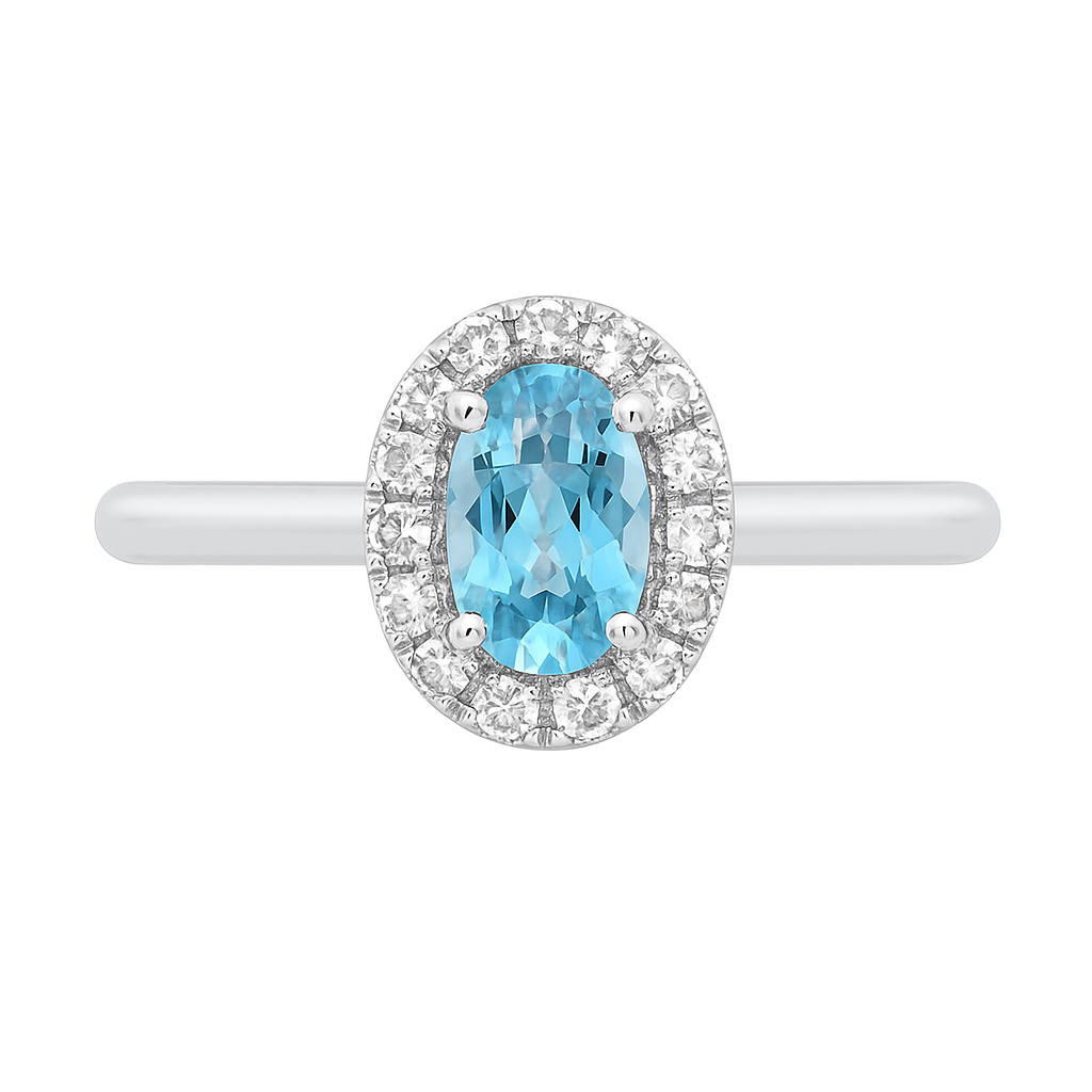 Wavecrest Aquamarine Ring