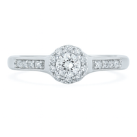 Two Hearts® Celestial Round Halo Engagement Ring