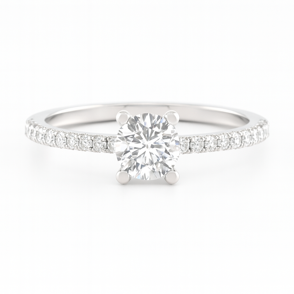 Two Hearts® Timeless Round Diamond Engagement Ring