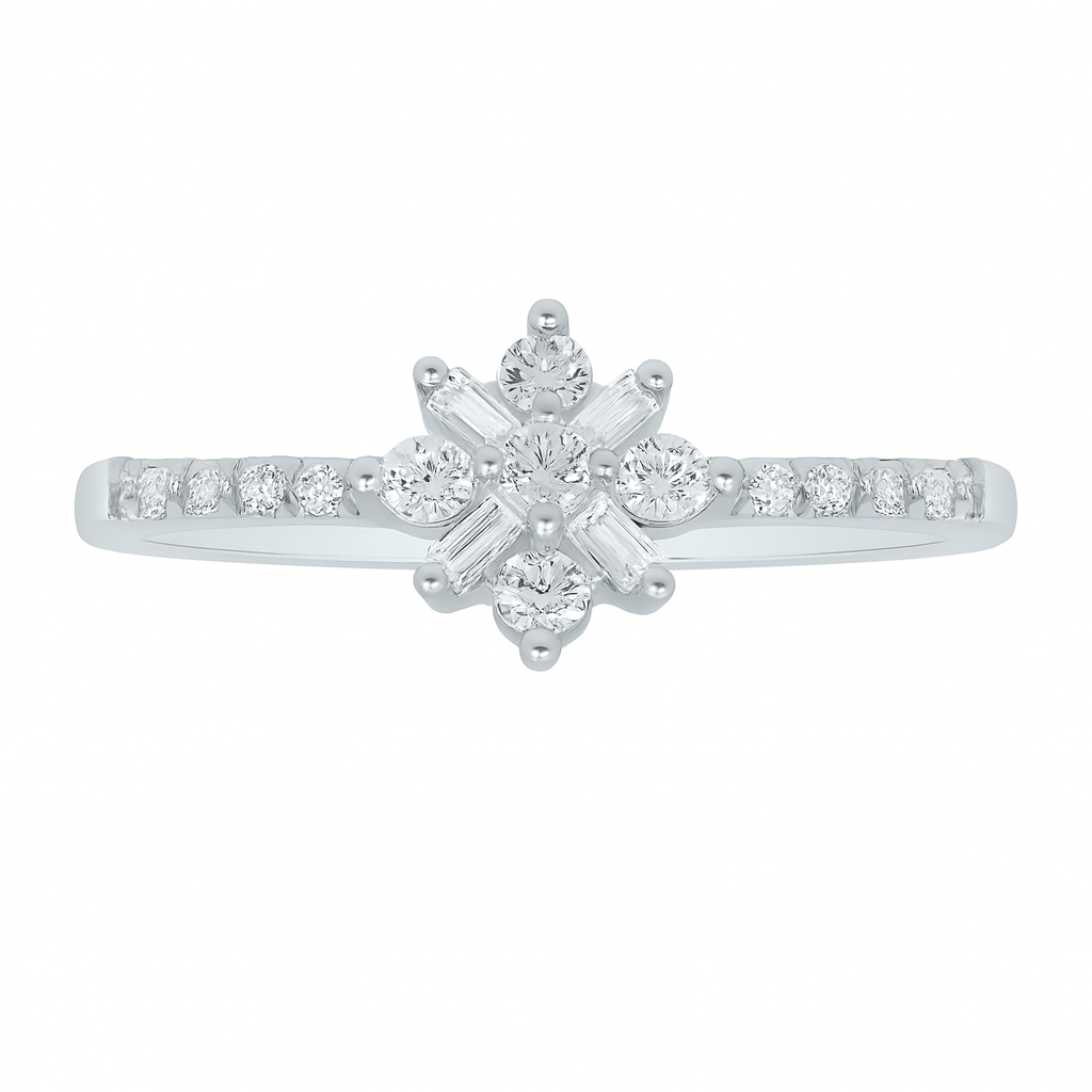 Starlit Baguette Cluster Ring