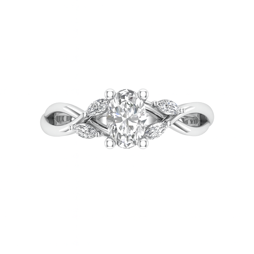 Love Story® Forever Entwined Oval Diamond Engagement Ring