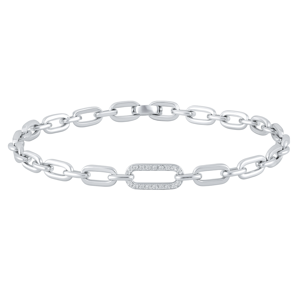 Starlit Paperclip Diamond Bracelet