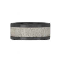 Heavy Stone® Black Ceramic Antler Men's Band