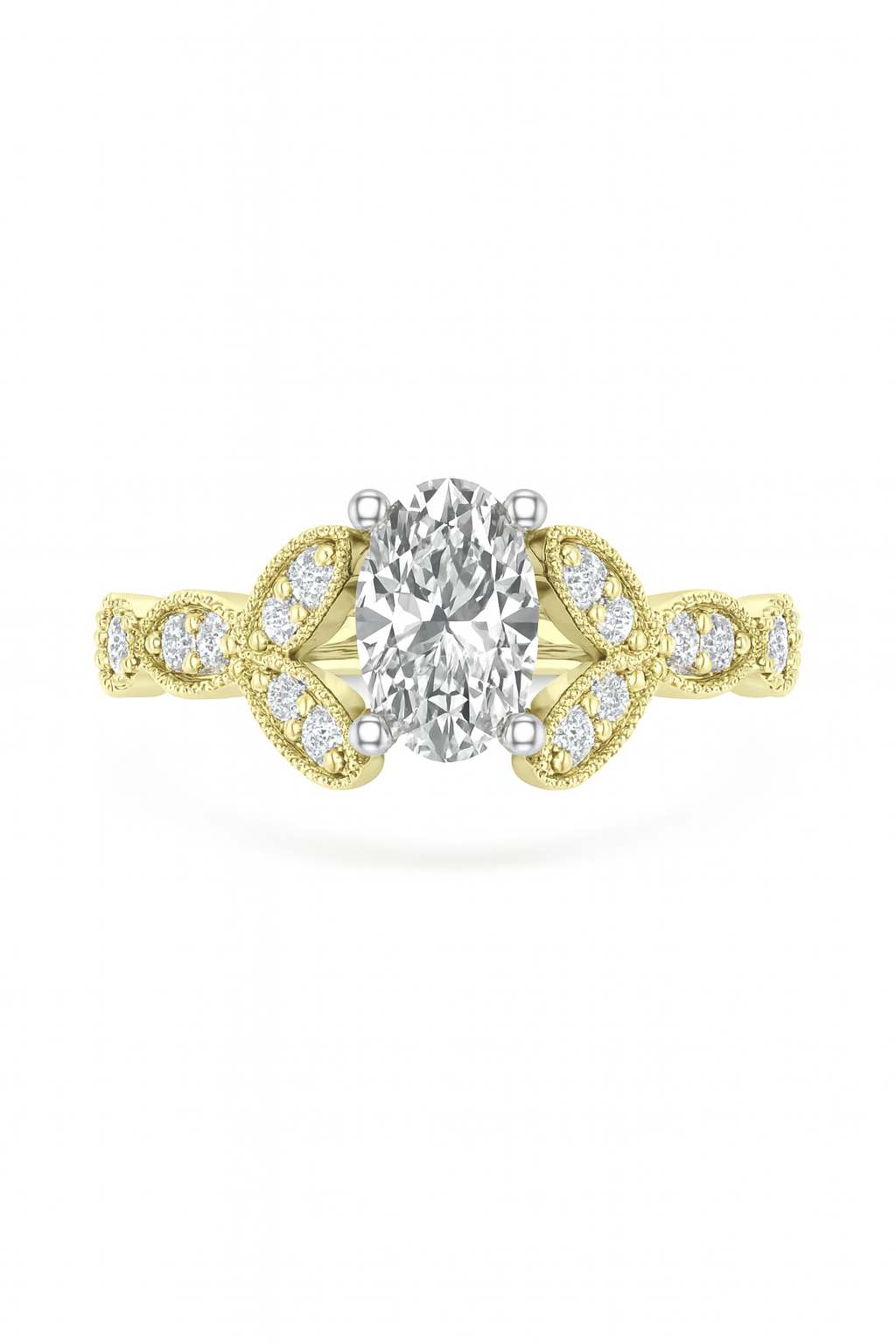 Love Story® Golden Bloom Oval Diamond Engagement Ring