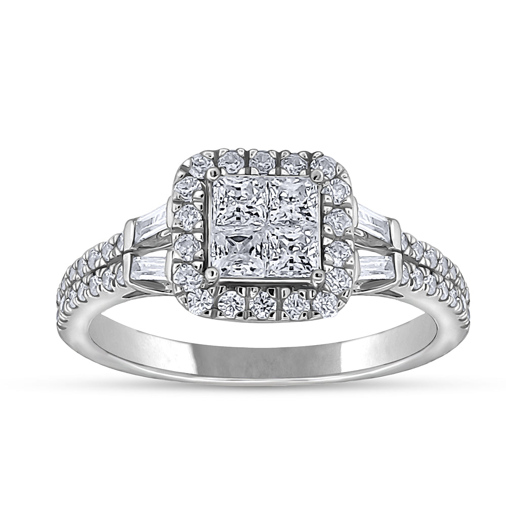 Two Hearts® Forever Framed Princess Cut Diamond Engagement Ring