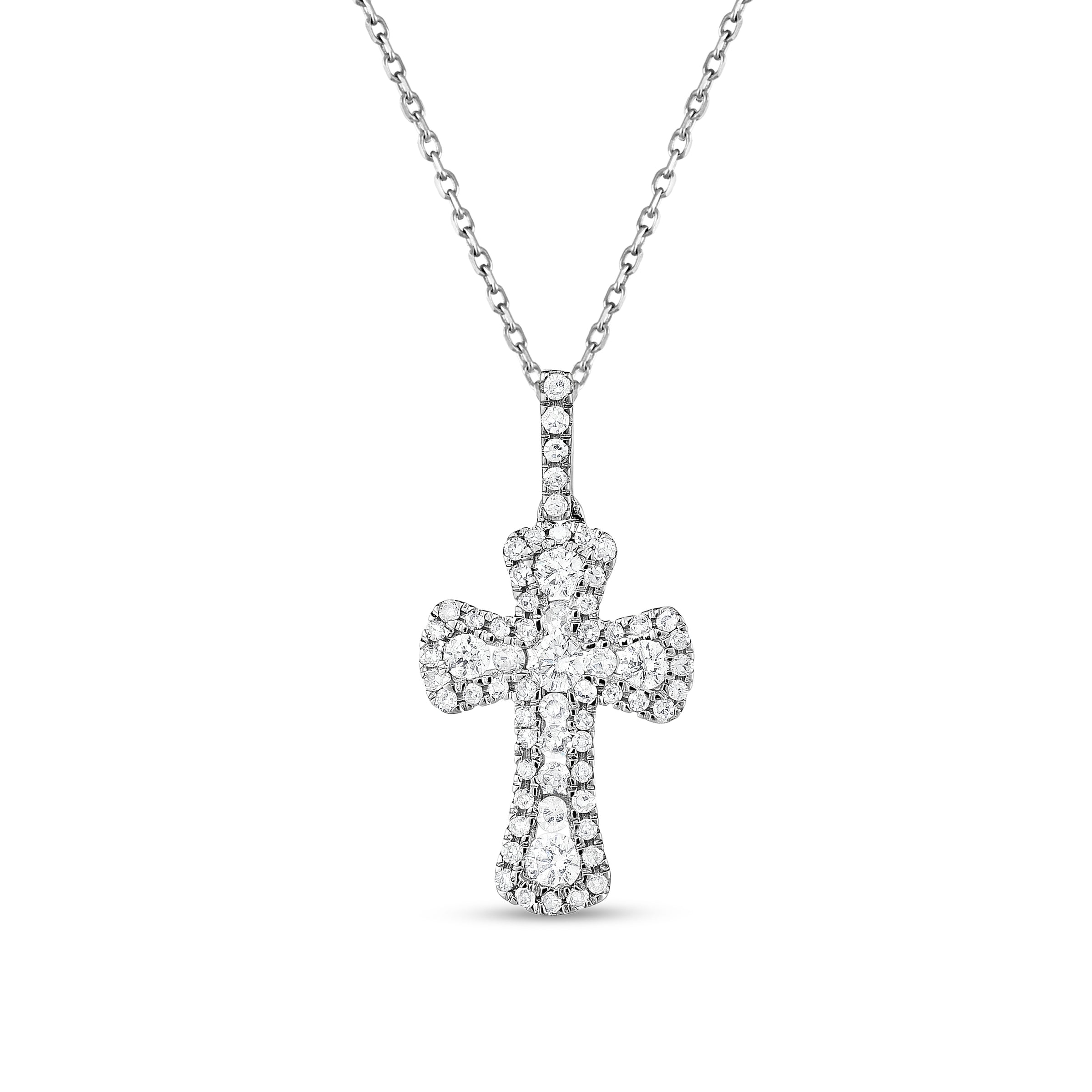 Diamond Cluster Cross Pendant