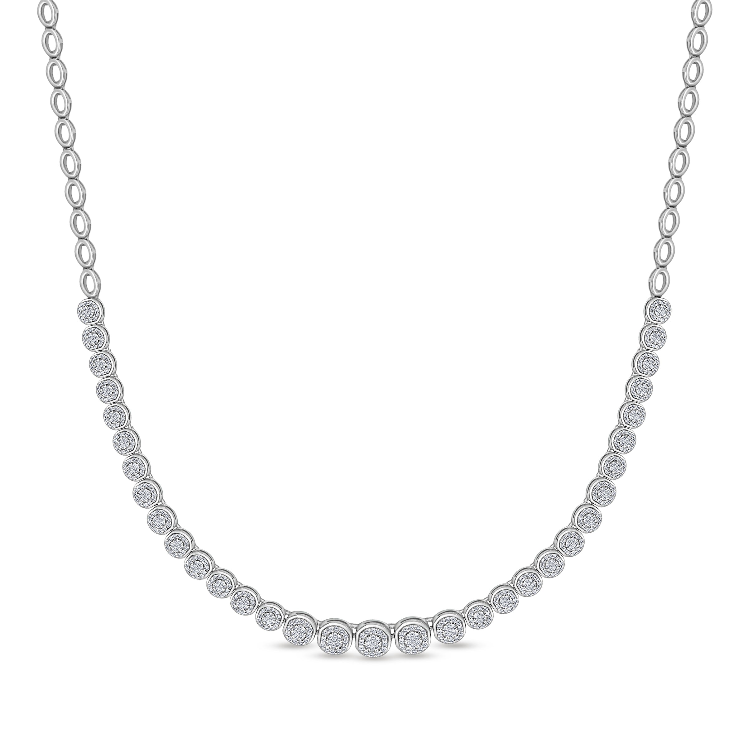 Diamond Cluster Link Necklace