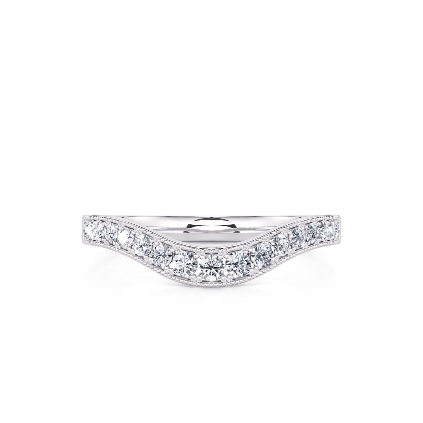 Channel Set Vintage Style Diamond Contour Band