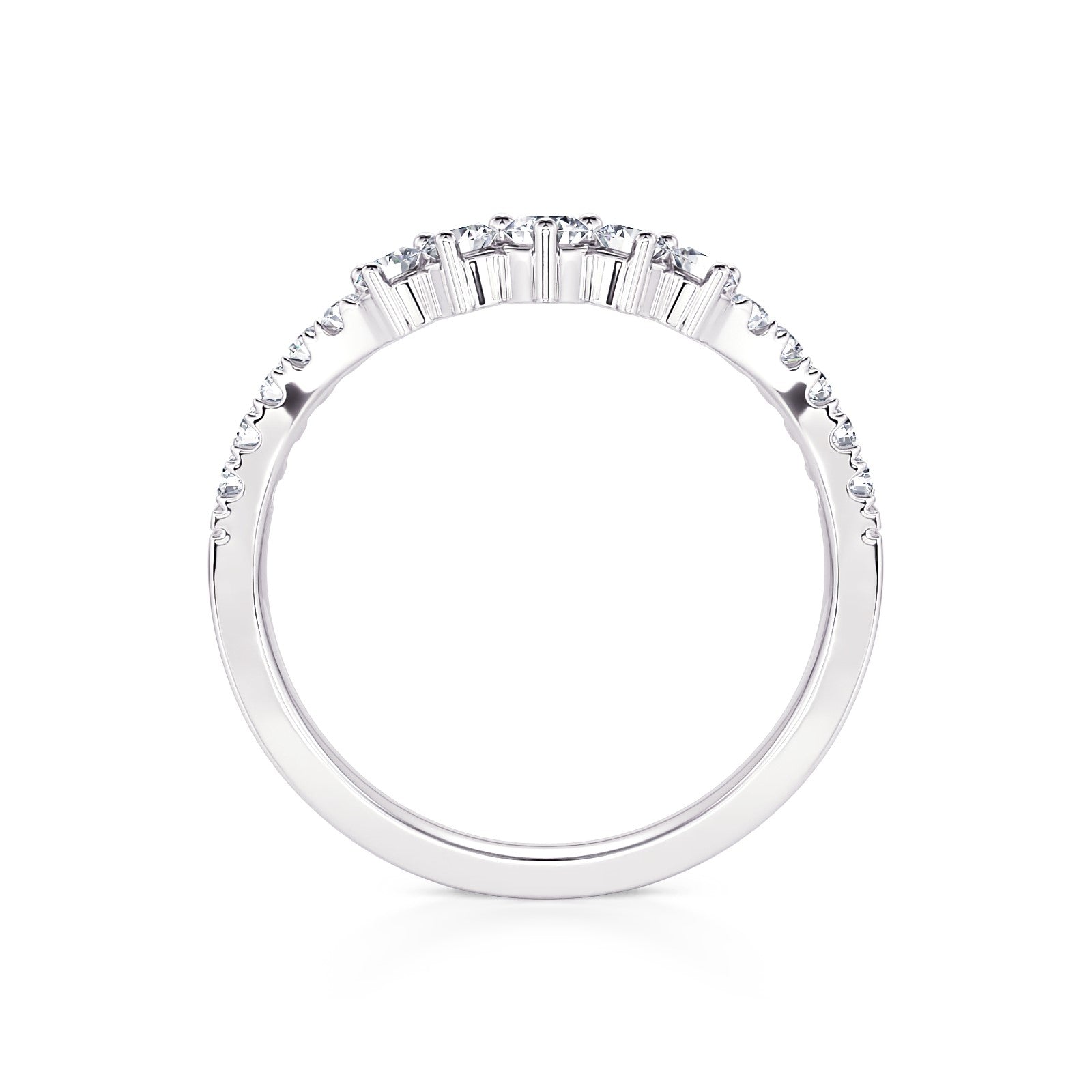 Graduated Arc Diamond Contour Band