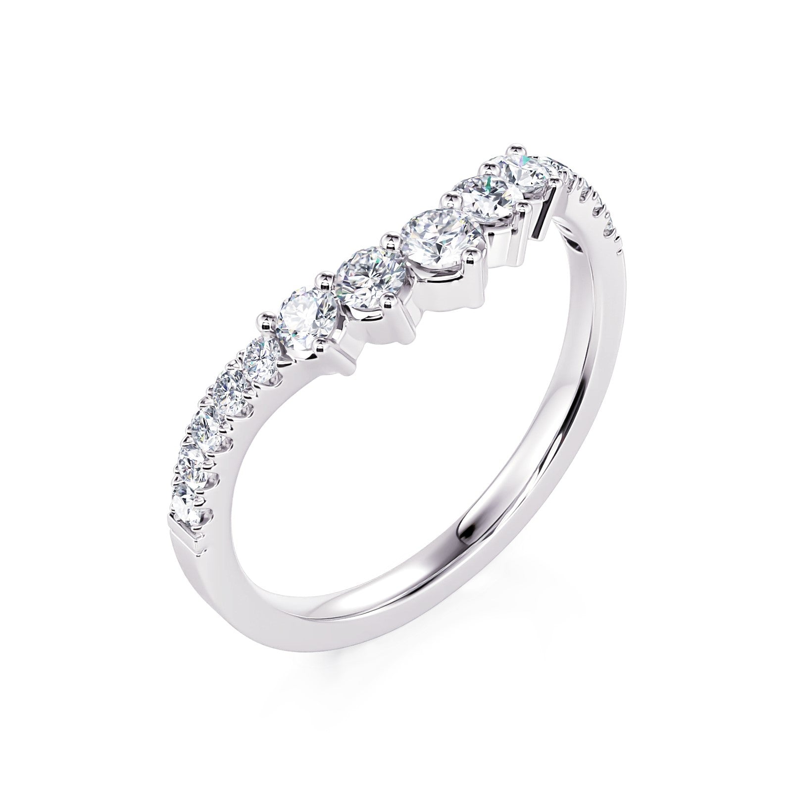 Graduated Arc Diamond Contour Band