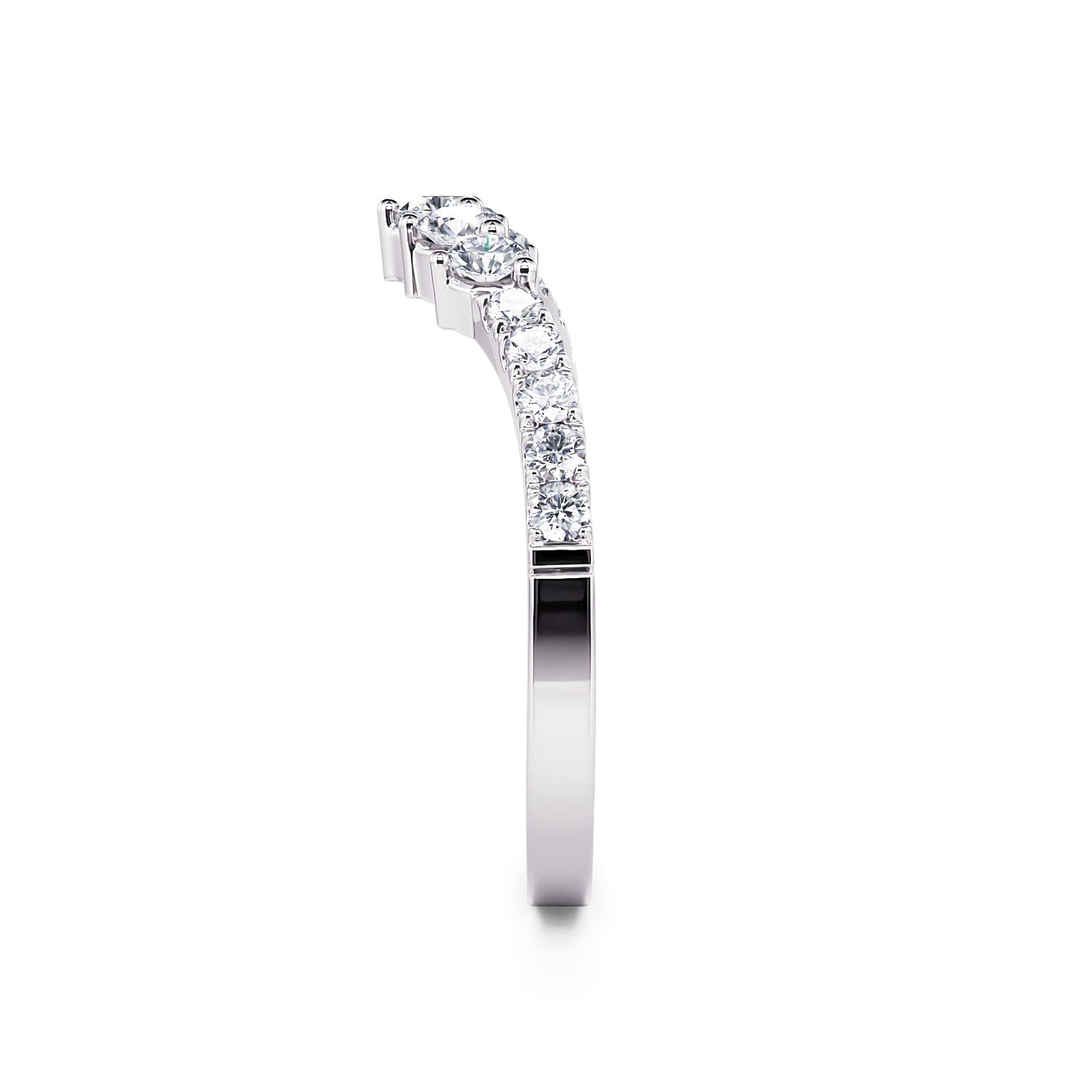 Graduated Arc Diamond Contour Band