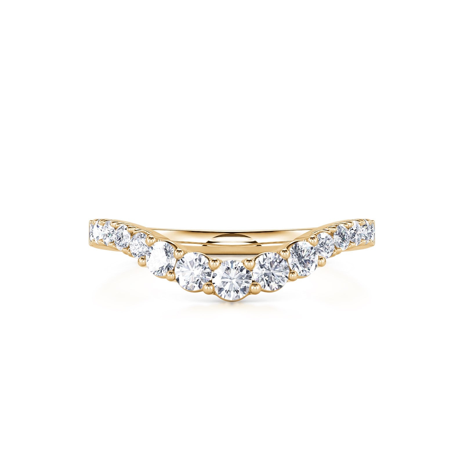 Elegant Yellow Gold Diamond Contour Band