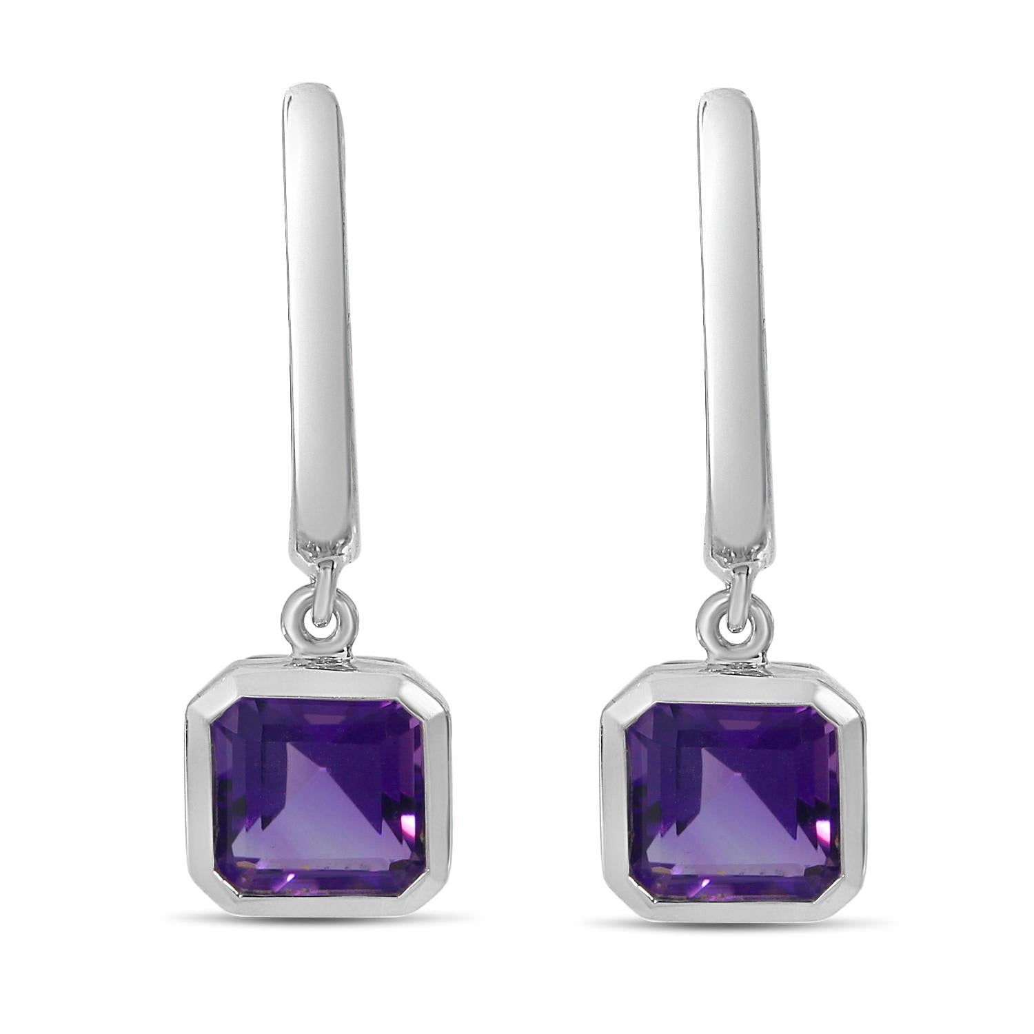 Violet Edge Amethyst Drop Earrings