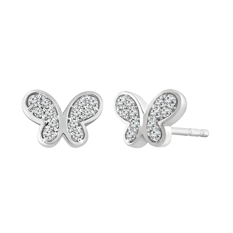 Flutterlight Diamond Butterfly Stud Earrings