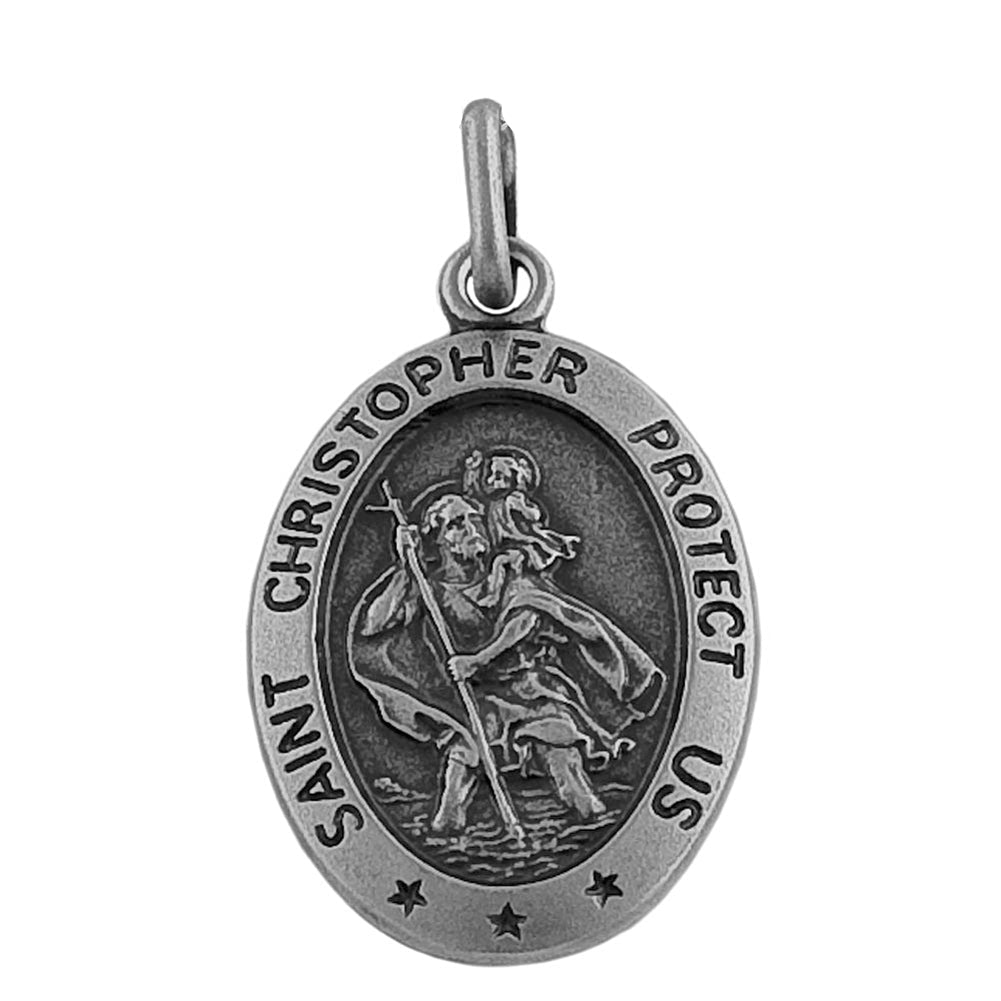 Oxidized Saint Christopher Charm