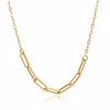Golden Paperclip Link Necklace