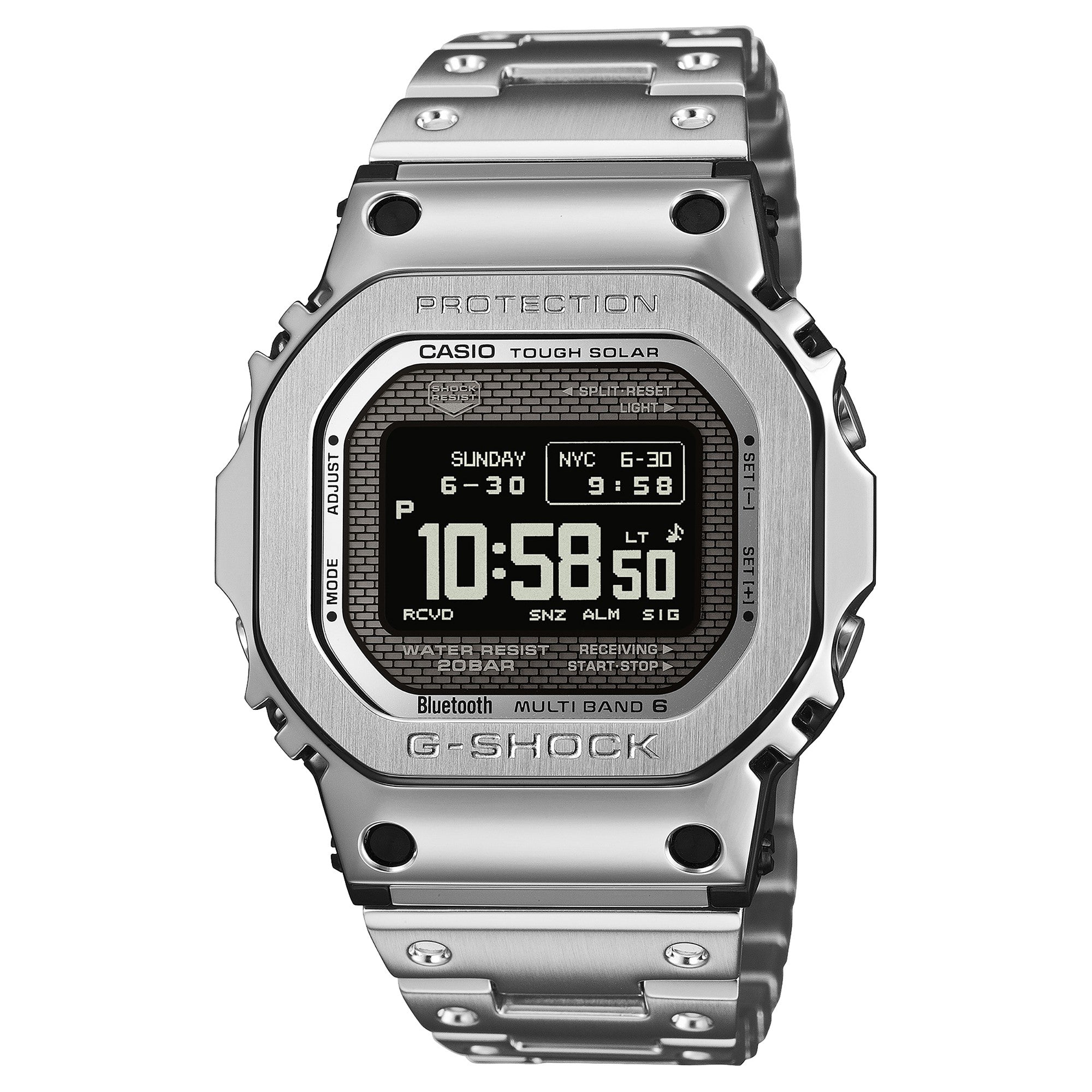 G-SHOCK GS-1007-7ADR シルバー/ブラック G-Shock® Iconic Full-Metal Square Atomic Watch – Harry Ritchies