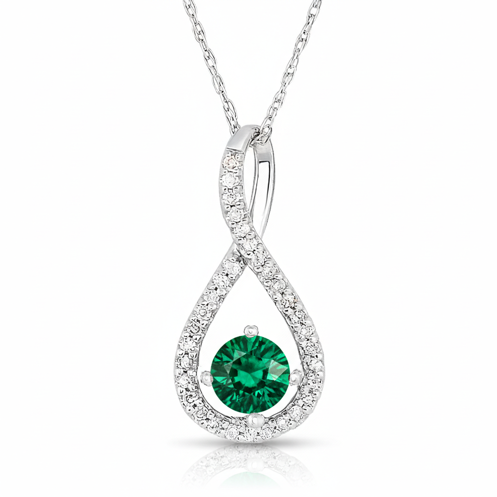 Cascadedrop Emerald  Twist Pendant
