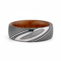 Heavy Stone® Koa Wood Damascus Steel Men's Band