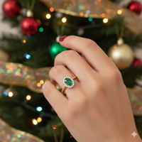 Leafsong Emerald Ring