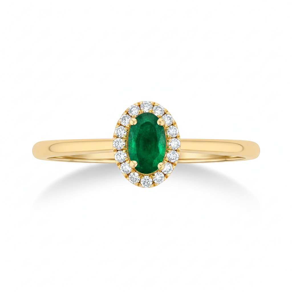 Leafsong Emerald Ring