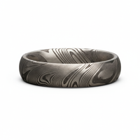 Heavy Stone® Domed Damascus Steel Men's Band