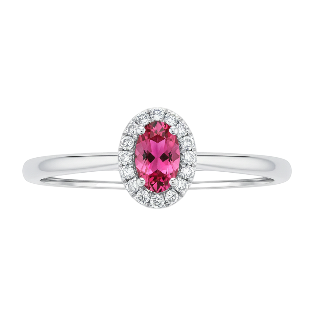 Fuchsia Flame Pink Tourmaline Ring