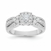 Two Hearts® Brilliant Cluster Round Diamond Engagement Ring