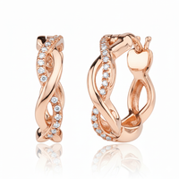 Twistweave Diamond Hoops